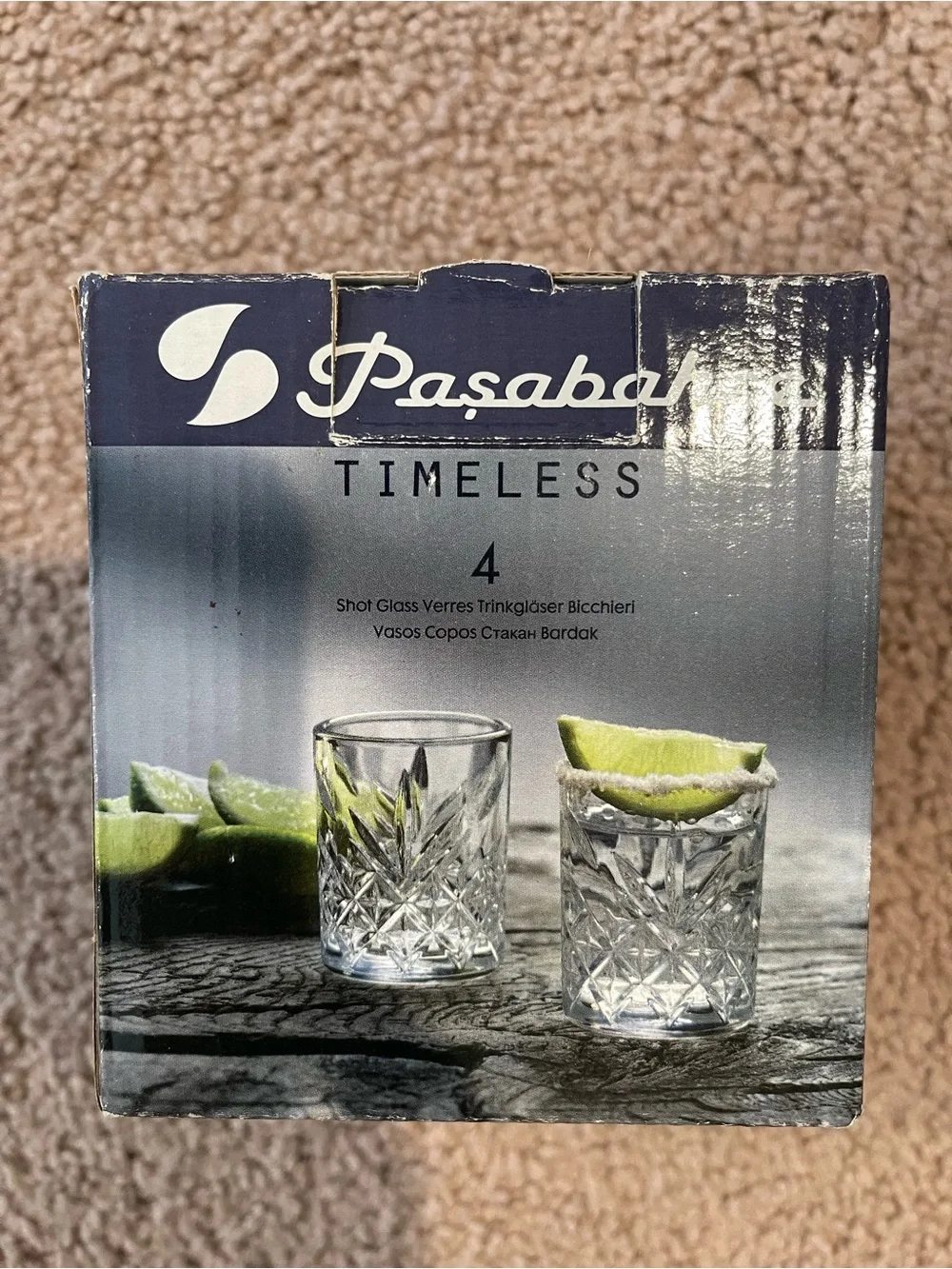 PASABAHCE Timeless 4pcs Crystal Cut Shot Glasses